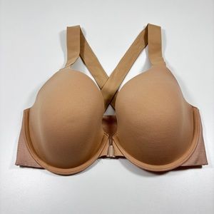 Spanx 34 D brallejulah naked cross back front closure padded bra